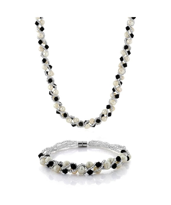 Cultured Freshwater Crystal Necklace Bracelet