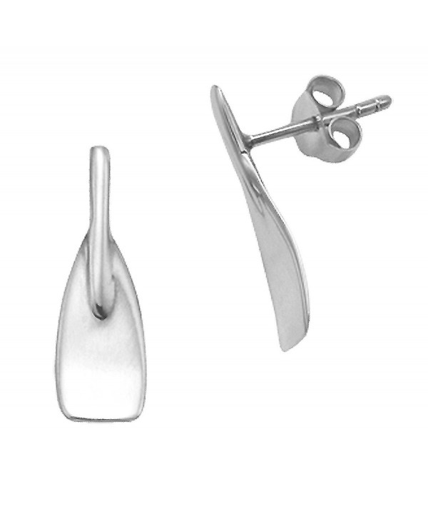 Sterling Silver Oar Stud Earrings