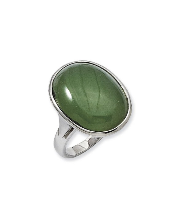 Stainless Steel Green Aventurine Oval