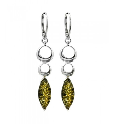 Sterling Silver Marquise shaped Leverback Earrings
