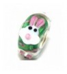 Solid Sterling Silver Green Bunny