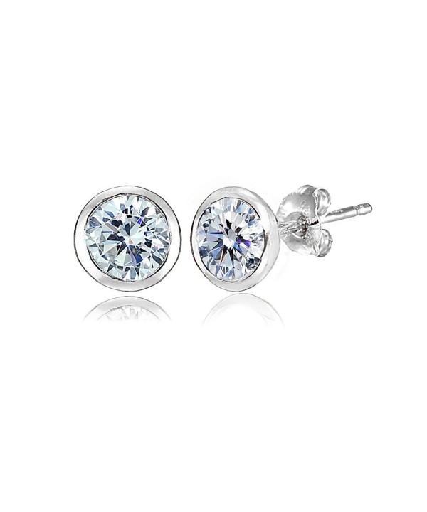 Sterling Bezel set Earrings Swarovski Crystals