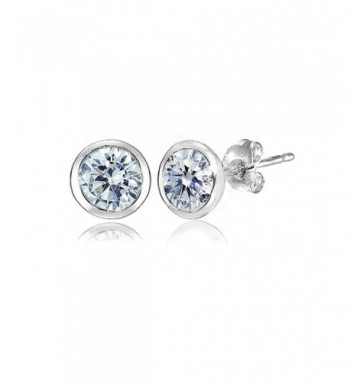 Sterling Bezel set Earrings Swarovski Crystals