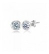 Sterling Bezel set Earrings Swarovski Crystals