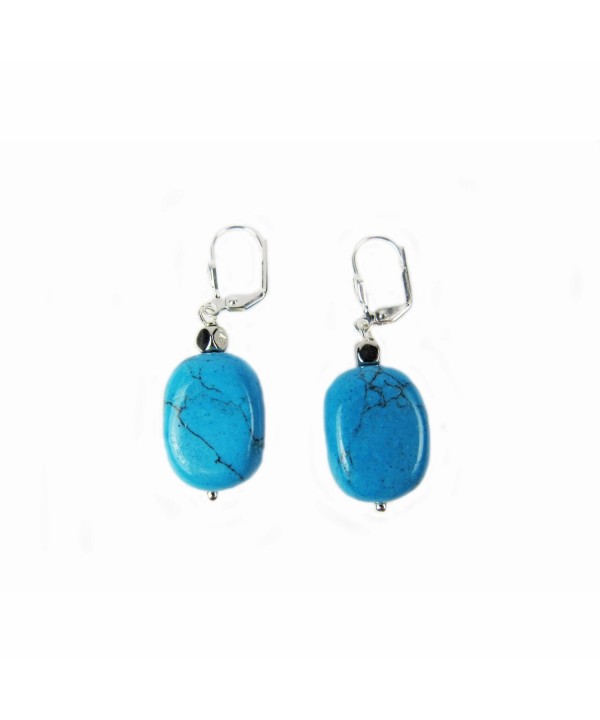 Composed Turquoise Leverback Earring Assambled