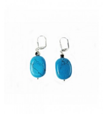 Composed Turquoise Leverback Earring Assambled