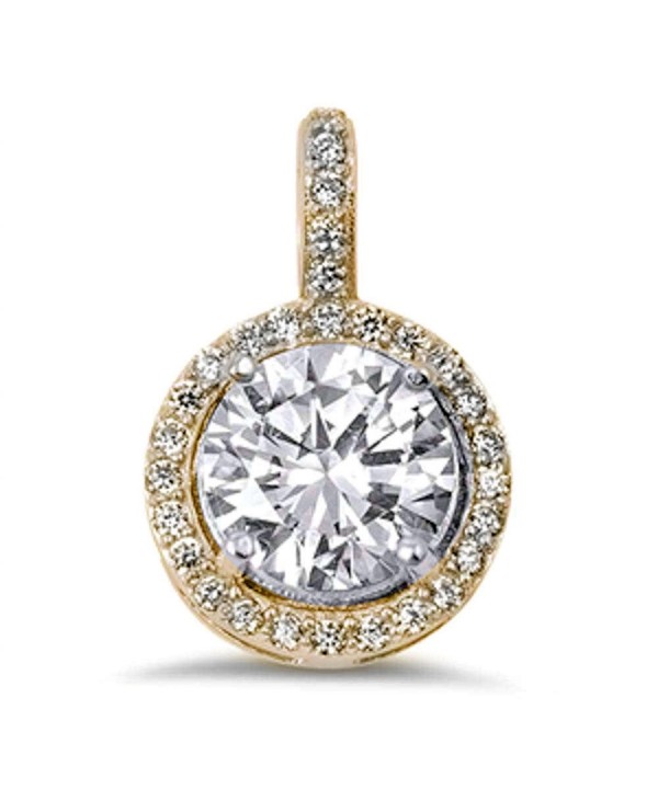 Zirconia Sterling Pendant Available yellow gold plated silver