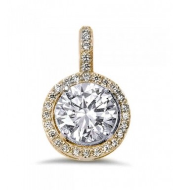 Zirconia Sterling Pendant Available yellow gold plated silver