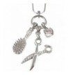 Crystal Barber Dresser Scissors Necklace