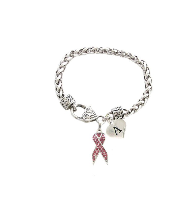 Custom Breast Awareness Bracelet Initial