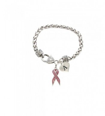 Custom Breast Awareness Bracelet Initial