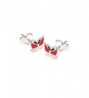 Sterling Silver Enamel Butterfly Earrings