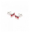Sterling Silver Enamel Butterfly Earrings