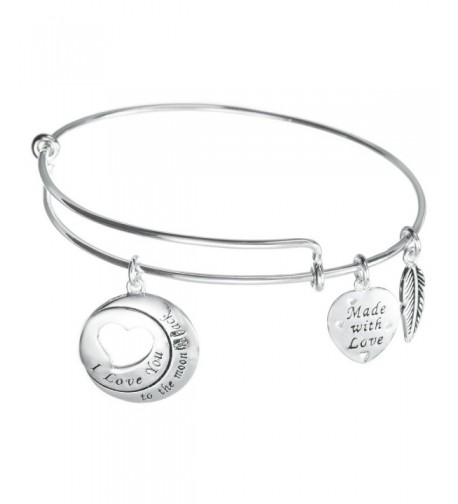 Sterling Silver Heart Adjustable Bangle