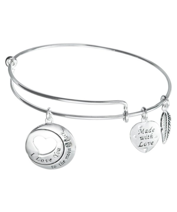 Sterling Silver Heart Adjustable Bangle