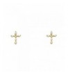 Yellow Gold Cross Earrings Screw