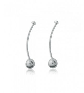 Sterling Silver Barbell Earrings 8x42mm