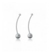 Sterling Silver Barbell Earrings 8x42mm