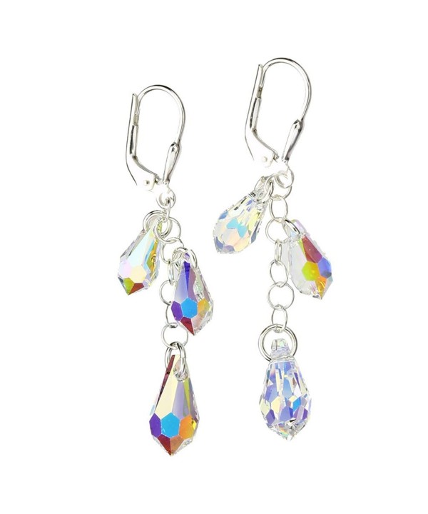 Sterling Earrings Borealis Multi Teardrop Swarovski