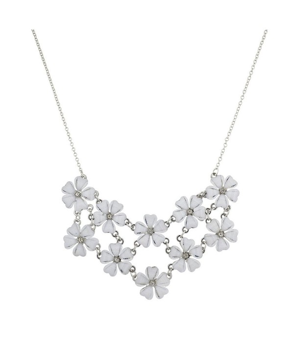 Lux Accessories Silvertone Statement Necklace