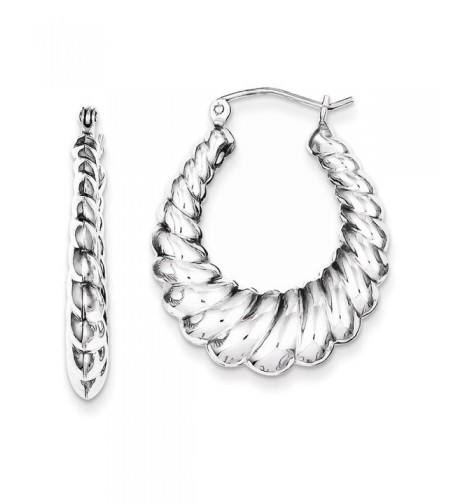 Sterling Silver Rhodium plated Hoop Earrings