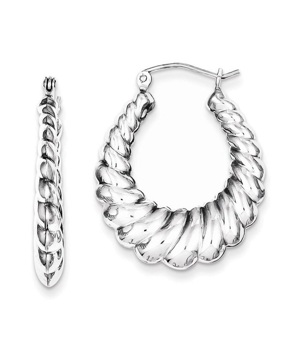 Sterling Silver Rhodium plated Hoop Earrings