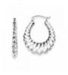 Sterling Silver Rhodium plated Hoop Earrings