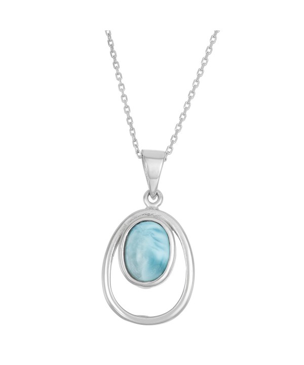 Sterling Silver Natural Larimar Pendant