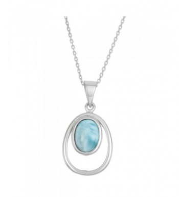 Sterling Silver Natural Larimar Pendant