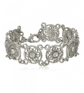1928 Jewelry Crystal Silver Tone Bracelet