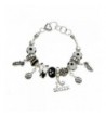 PammyJ Black Silvertone Soccer Bracelet