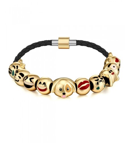 Emoticon Charms Bracelet Interchangeable Leather