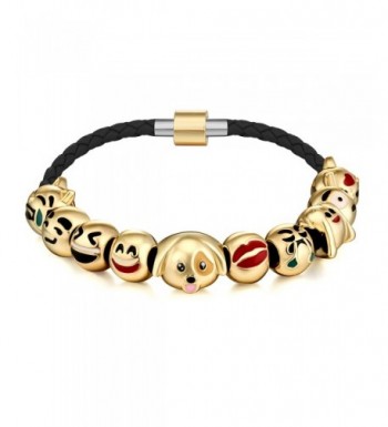 Emoticon Charms Bracelet Interchangeable Leather