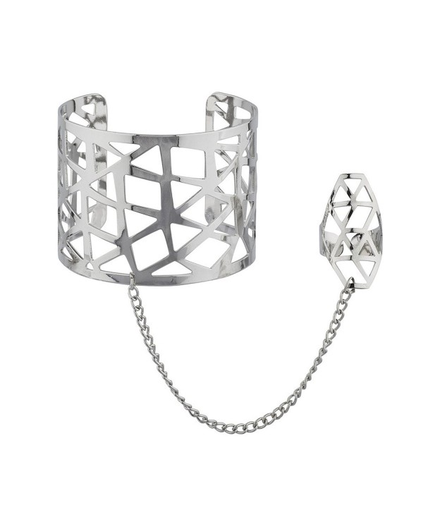 Lux Accessories Silvertone Caged Bracelet