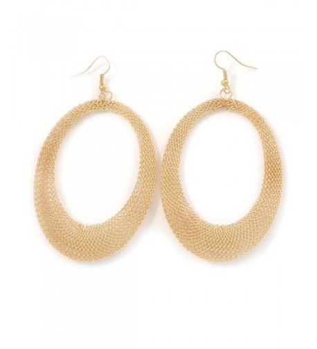 Large Gold Tone Mesh Earrings