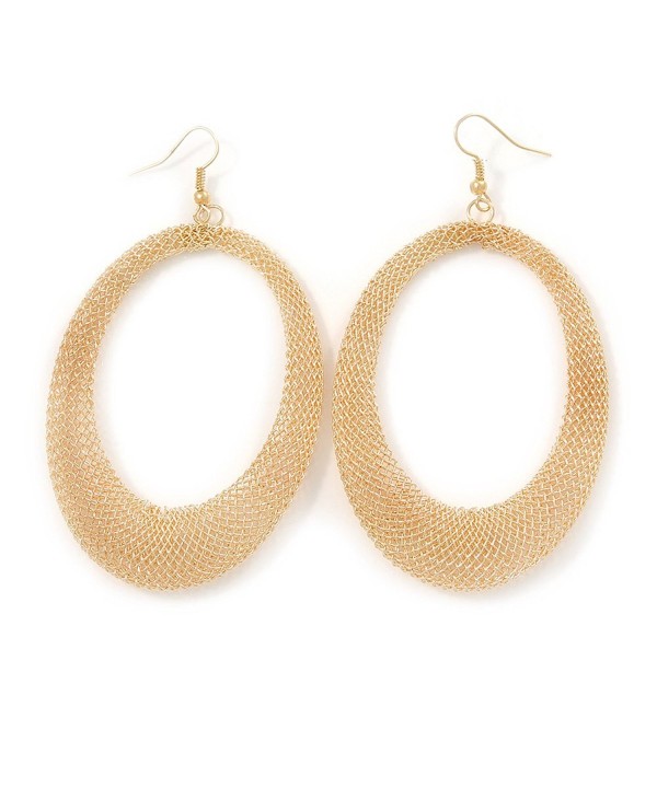 Large Gold Tone Mesh Earrings