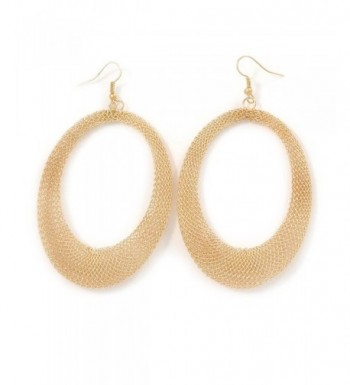 Large Gold Tone Mesh Earrings