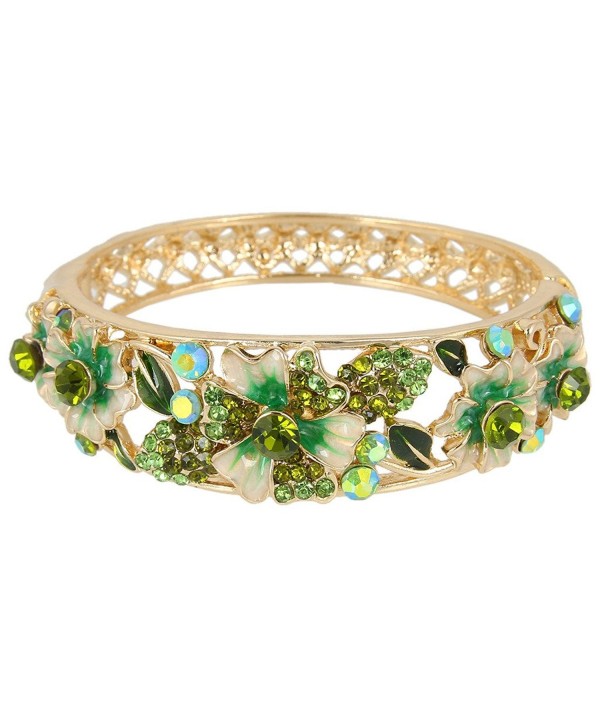 EleQueen Gold tone Austrian Crystal Bracelet