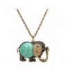 Elephant Pendant Vintage Sweater Necklace