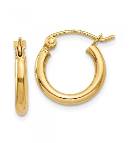 Gold Polished Round Hoop Earrings
