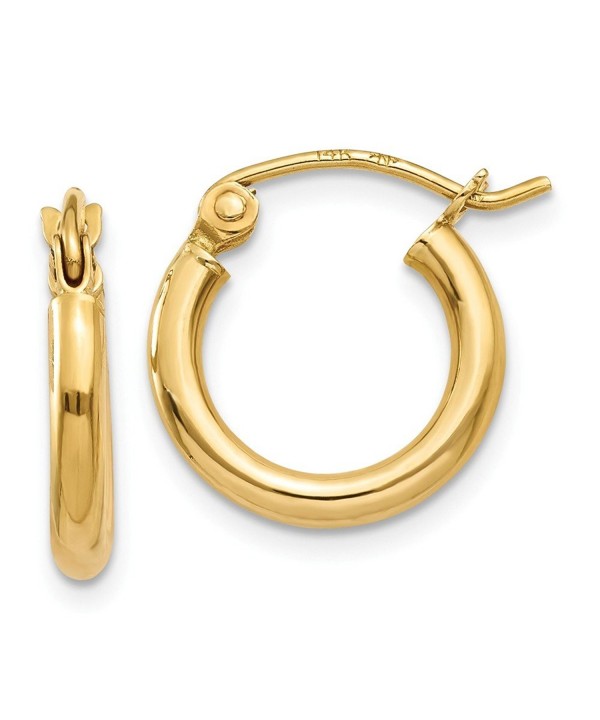 Gold Polished Round Hoop Earrings