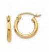 Gold Polished Round Hoop Earrings