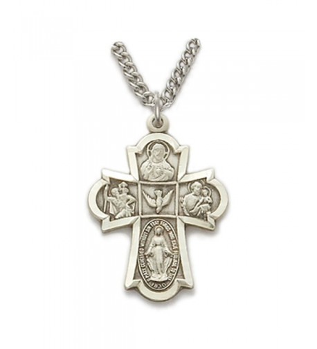 Sterling Silver Engraved Medal Cross