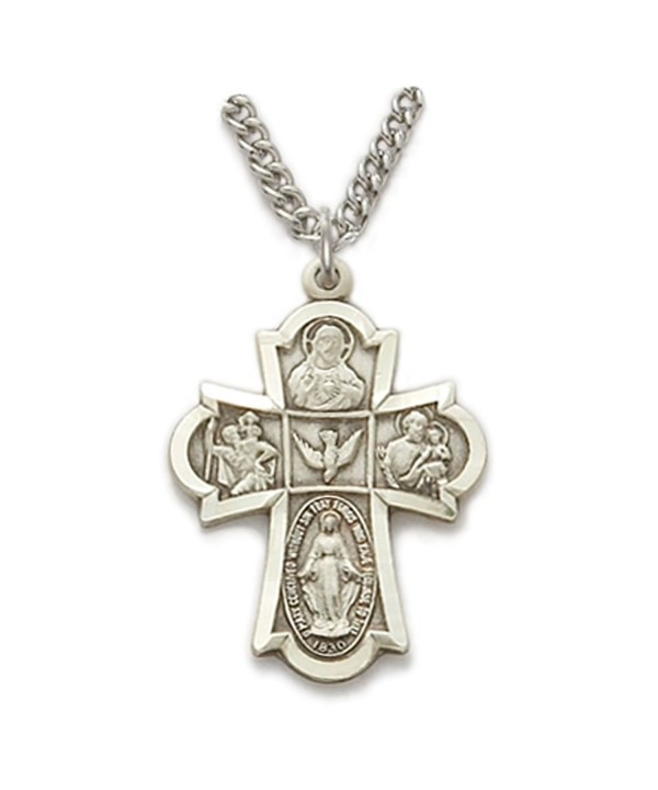 Sterling Silver Engraved Medal Cross