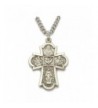 Sterling Silver Engraved Medal Cross