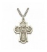 Sterling Silver Engraved Medal Cross