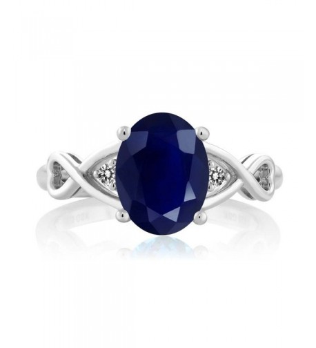 Sterling Silver Sapphire Diamond Womens