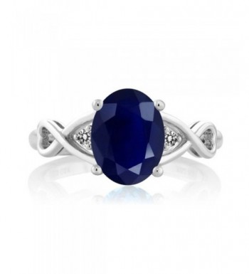 Sterling Silver Sapphire Diamond Womens