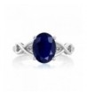 Sterling Silver Sapphire Diamond Womens