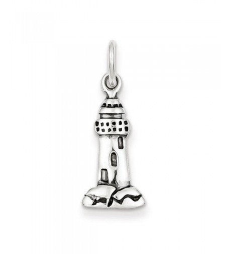 Sterling Silver Antiqued Lighthouse Charm